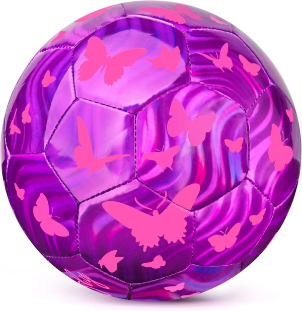 Soccer Ball Size 3 4,Sparkling Girls Soccer Ball for Kids Toddlers Children Indoor Outdoor Backyard Play Sport Ball